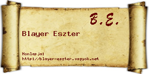 Blayer Eszter névjegykártya